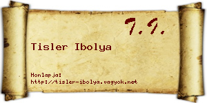 Tisler Ibolya névjegykártya